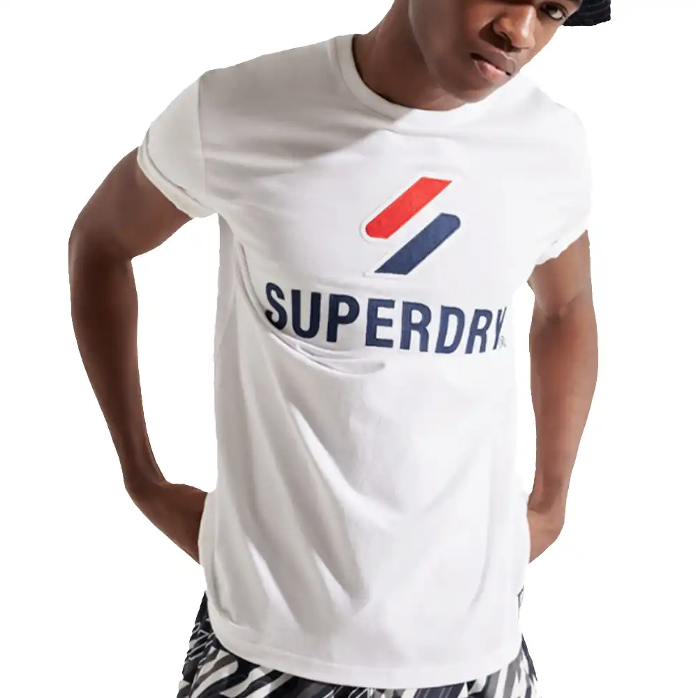 T shirt manche courte homme Superdry Sport style Blanc - ZESHOES