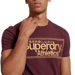 T shirt manche courte homme Superdry Athlétique core logo Bordeaux - ZESHOES