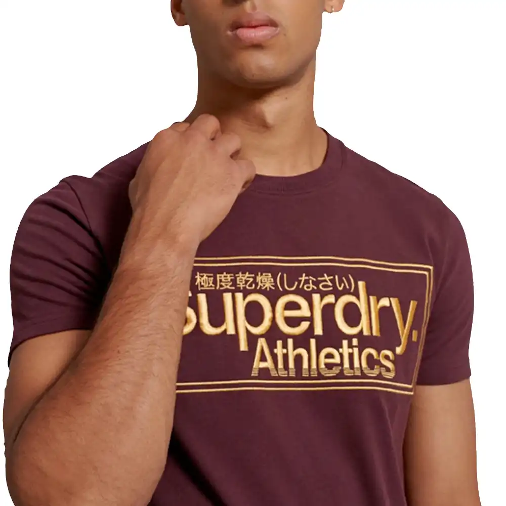 T shirt manche courte homme Superdry Athlétique core logo Bordeaux - ZESHOES