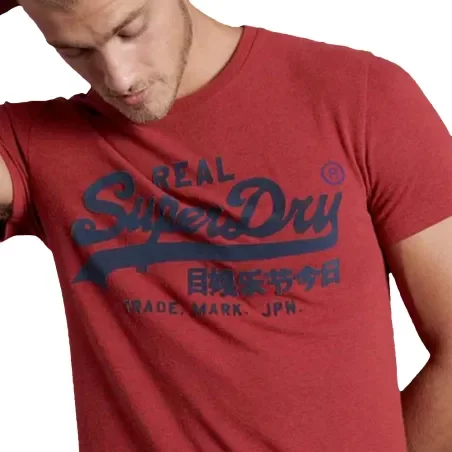 T shirt manche courte homme Superdry Rouge Style real 