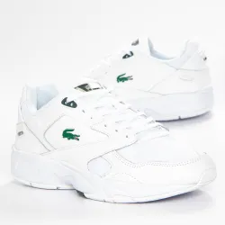 Basket basse homme Lacoste Storm 96 lo 0120 Blanc - ZESHOES Basket basse homme Lacoste Storm 96 lo 0120 Blanc - ZESHOES