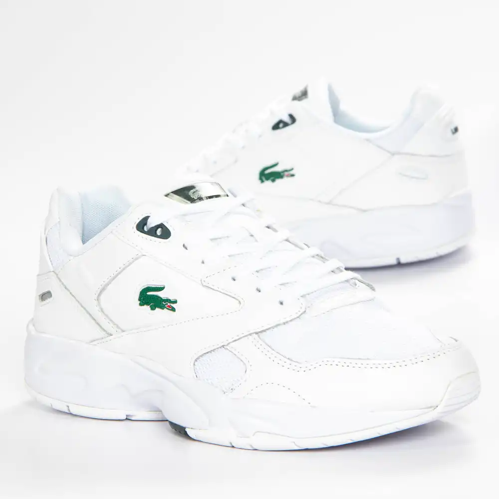 Basket basse homme Lacoste Storm 96 lo 0120 Blanc - ZESHOES Basket basse homme Lacoste Storm 96 lo 0120 Blanc - ZESHOES