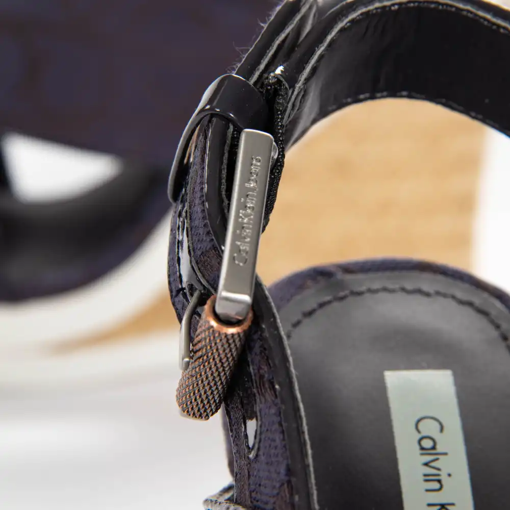 Basket basse femme Calvin Klein Elaine ck logo jacquard Bleu - ZESHOES