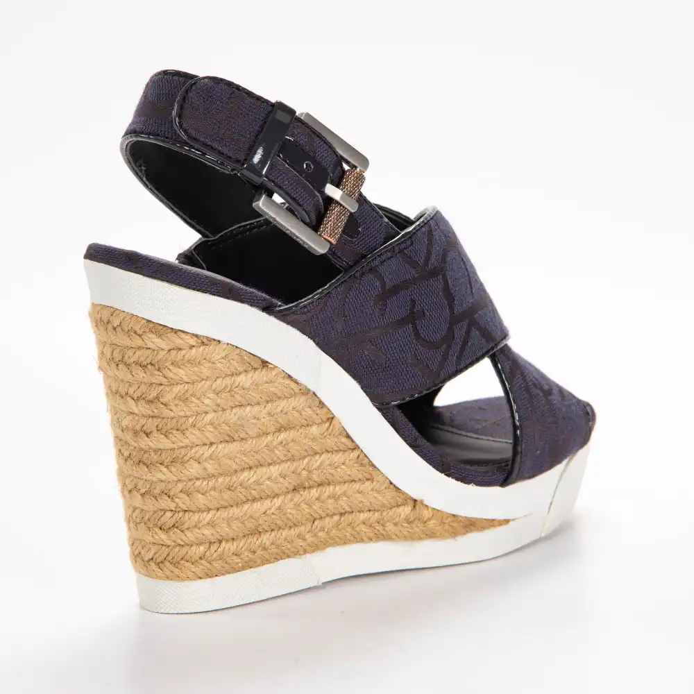 Basket basse femme Calvin Klein Elaine ck logo jacquard Bleu - ZESHOES