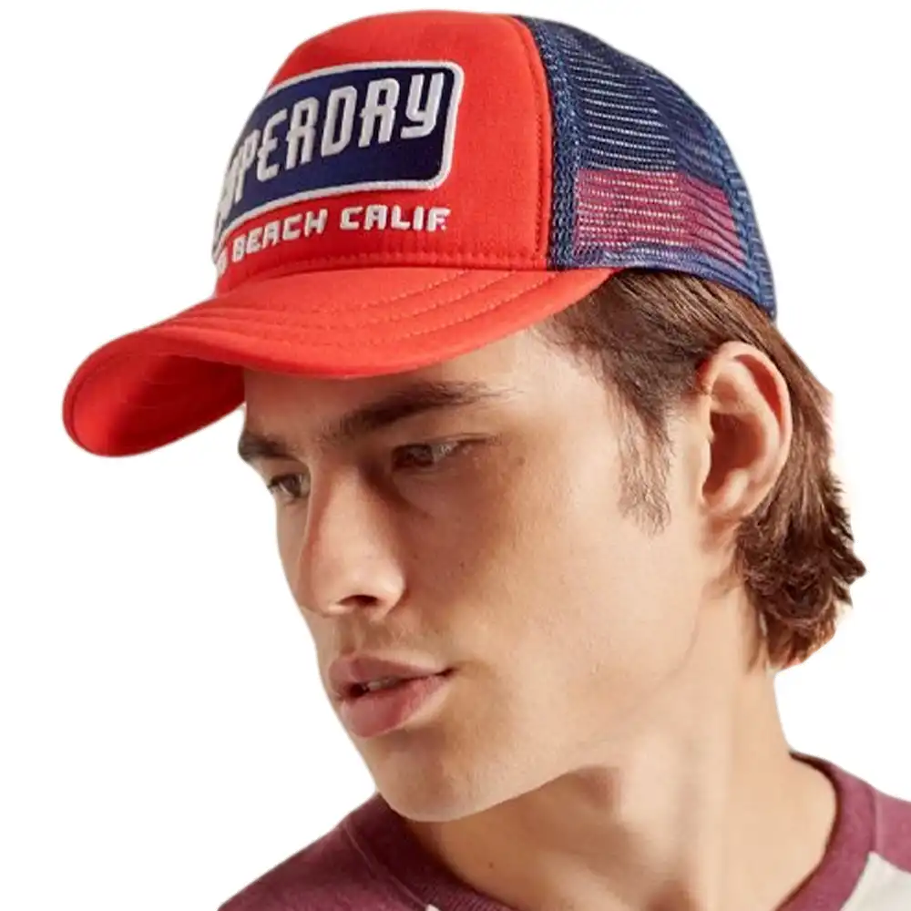 Casquette homme Superdry Trucker logo Rouge - ZESHOES