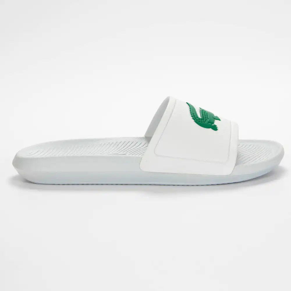 Claquette homme Lacoste Croco slide 119 Blanc - ZESHOES