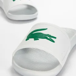 Claquette homme Lacoste Croco slide 119 Blanc - ZESHOES