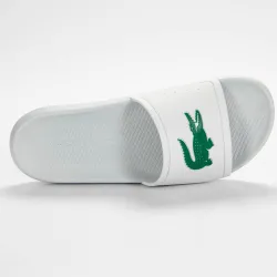 Claquette homme Lacoste Croco slide 119 Blanc - ZESHOES