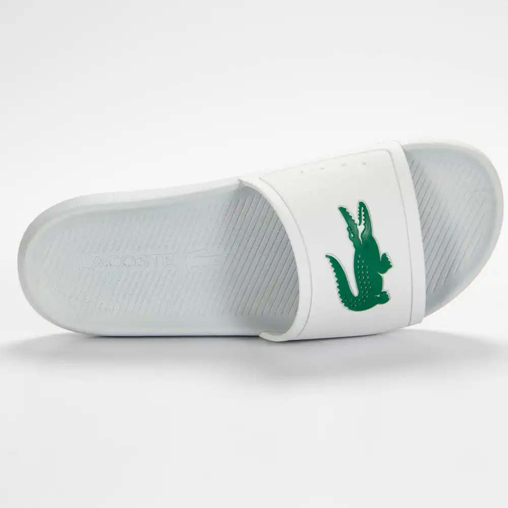 Claquette homme Lacoste Croco slide 119 Blanc - ZESHOES