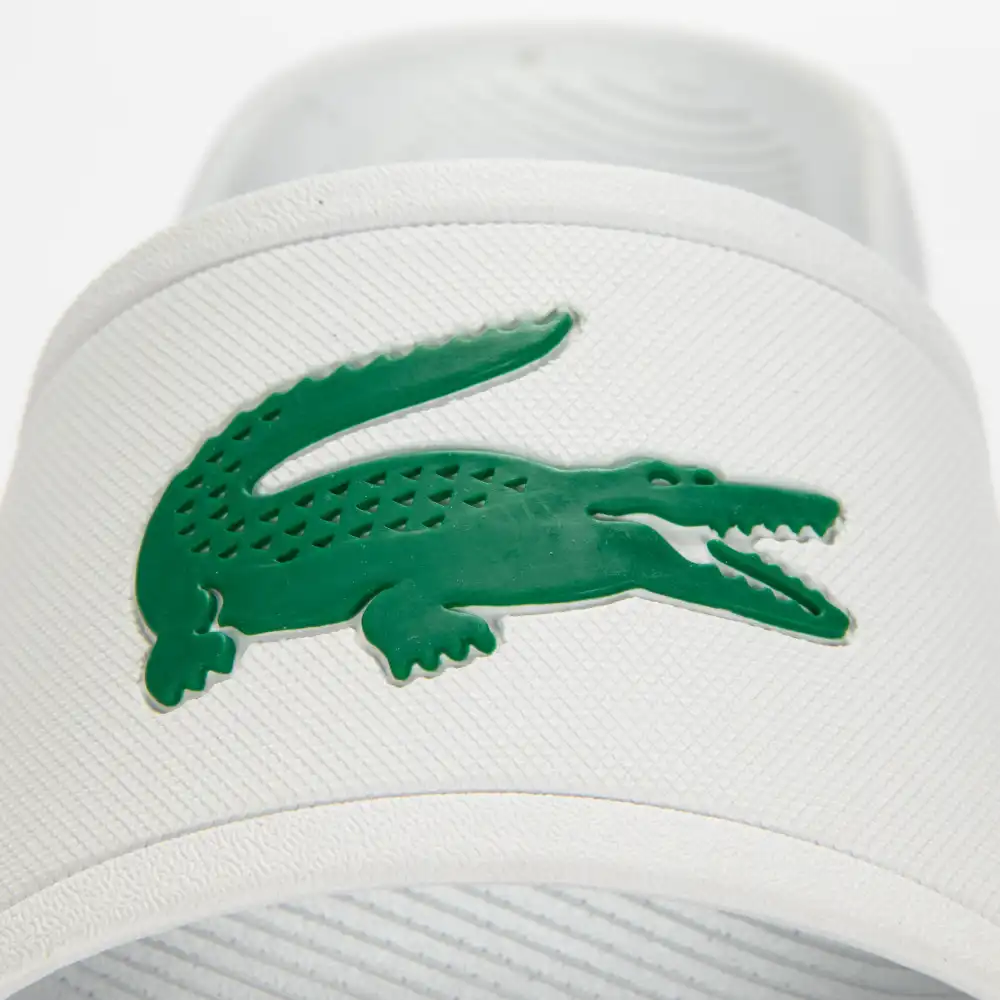Claquette homme Lacoste Croco slide 119 Blanc - ZESHOES
