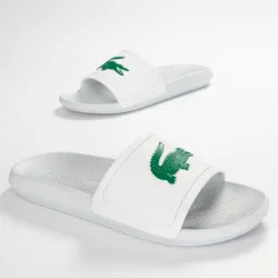 Claquette homme Lacoste Croco slide 119 Blanc - ZESHOES