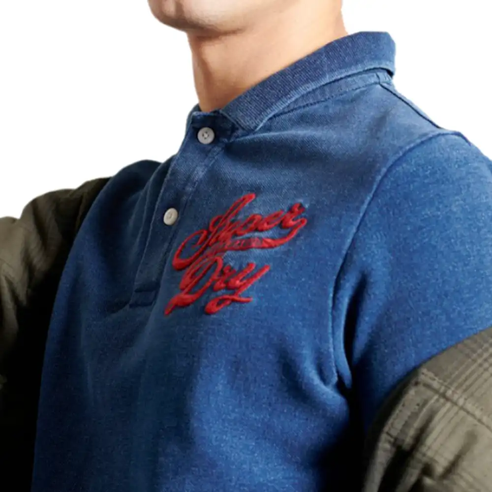 Polo manche courte Superdry Superstate Bleu - ZESHOES