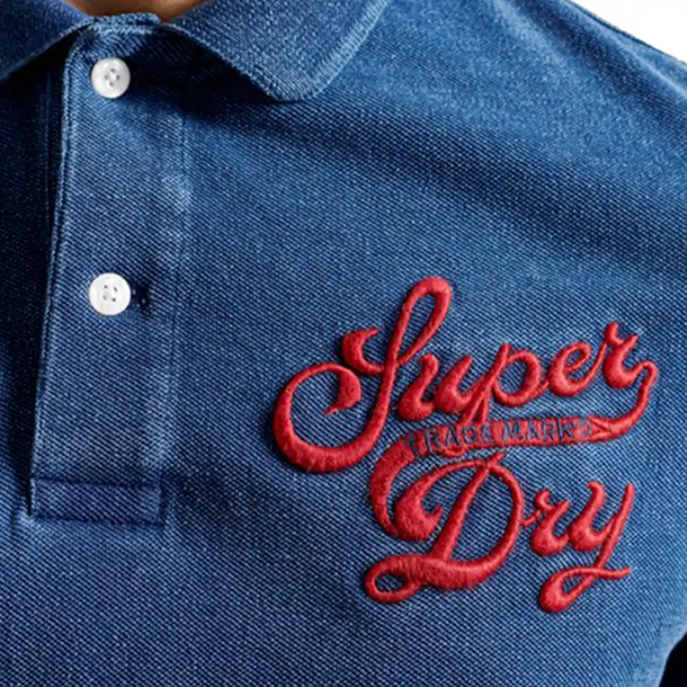Polo manche courte Superdry Superstate Bleu - ZESHOES
