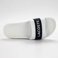 Claquette homme Lacoste Croco slide 0721 Blanc - ZESHOES