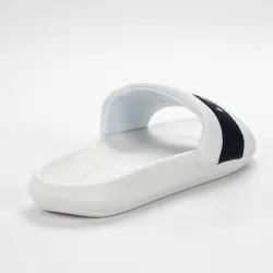 Claquette homme Lacoste Croco slide 0721 Blanc - ZESHOES