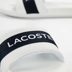 Claquette homme Lacoste Croco slide 0721 Blanc - ZESHOES