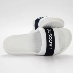 Claquette homme Lacoste Croco slide 0721 Blanc - ZESHOES