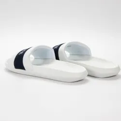 Claquette homme Lacoste Croco slide 0721 Blanc - ZESHOES