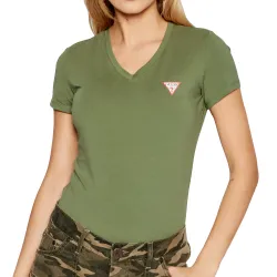 Tee shirt manche courte femme Guess Camiseta Kaki - ZESHOES Tee shirt manche courte femme Guess Camiseta Kaki - ZESHOES