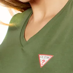 Tee shirt manche courte femme Guess Camiseta Kaki - ZESHOES Tee shirt manche courte femme Guess Camiseta Kaki - ZESHOES