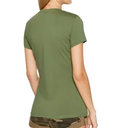 Tee shirt manche courte femme Guess Camiseta Kaki - ZESHOES Tee shirt manche courte femme Guess Camiseta Kaki - ZESHOES