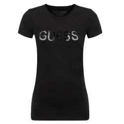 Tee shirt manche courte femme Guess Big star logo Noir - ZESHOES
