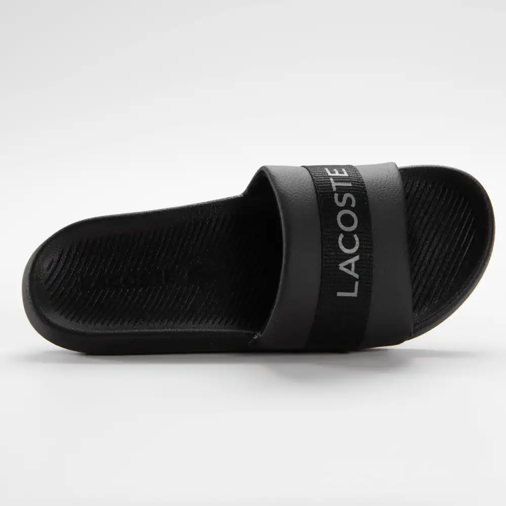 Claquette homme Lacoste Croco slide Noir - ZESHOES Claquette homme Lacoste Croco slide Noir - ZESHOES