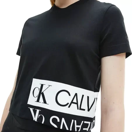 Tee shirt manche courte femme Calvin Klein Noir Authentic