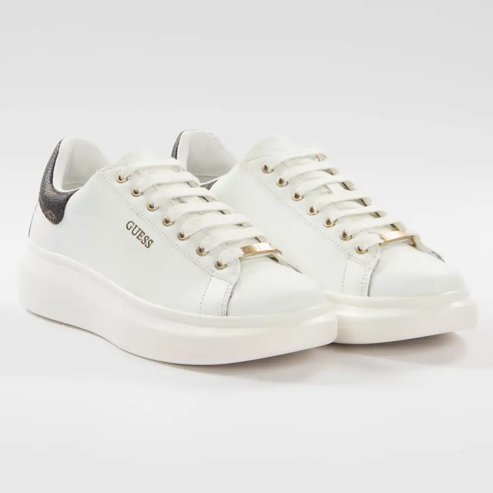 Basket basse femme Guess Vintage logo Blanc - ZESHOES