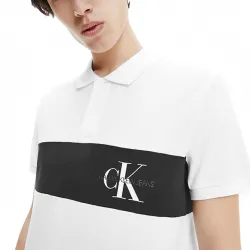 Polo manche courte Calvin Klein Classic ligne Blanc - ZESHOES
