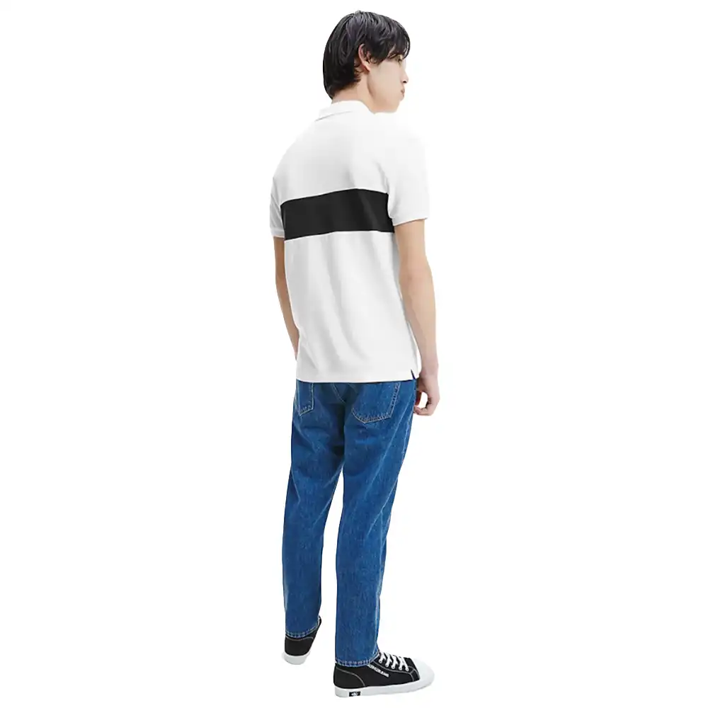 Polo manche courte Calvin Klein Classic ligne Blanc - ZESHOES