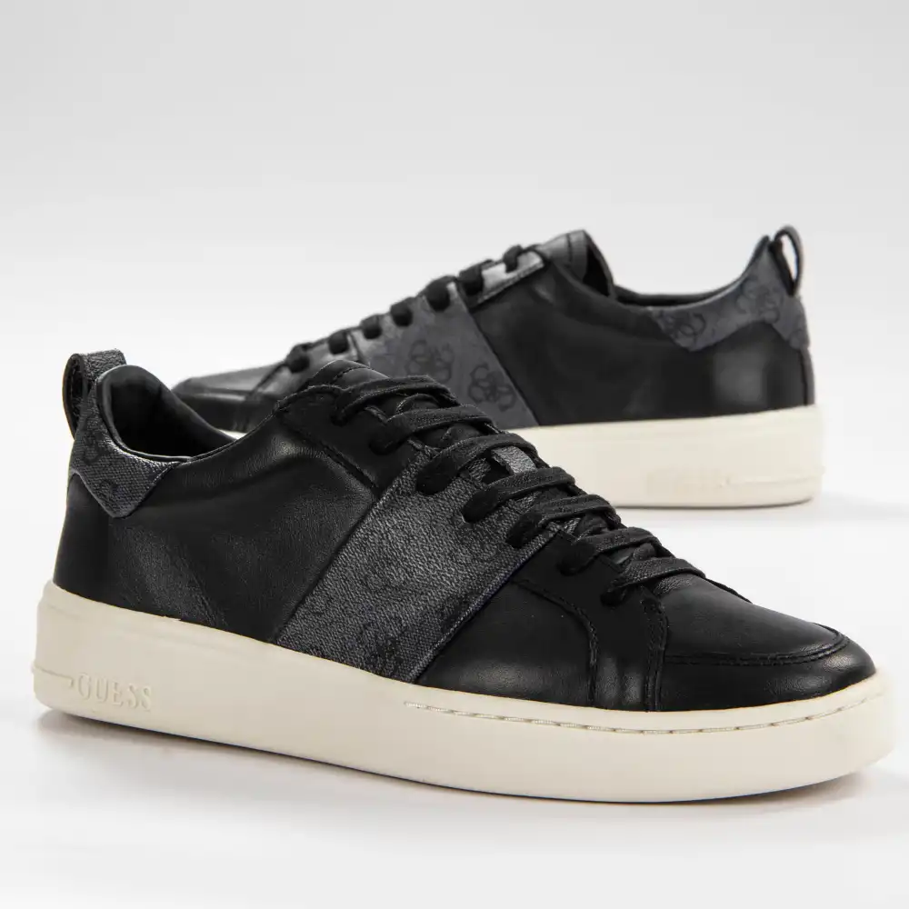 Basket basse homme Guess Verona genuine Noir - ZESHOES Basket basse homme Guess Verona genuine Noir - ZESHOES