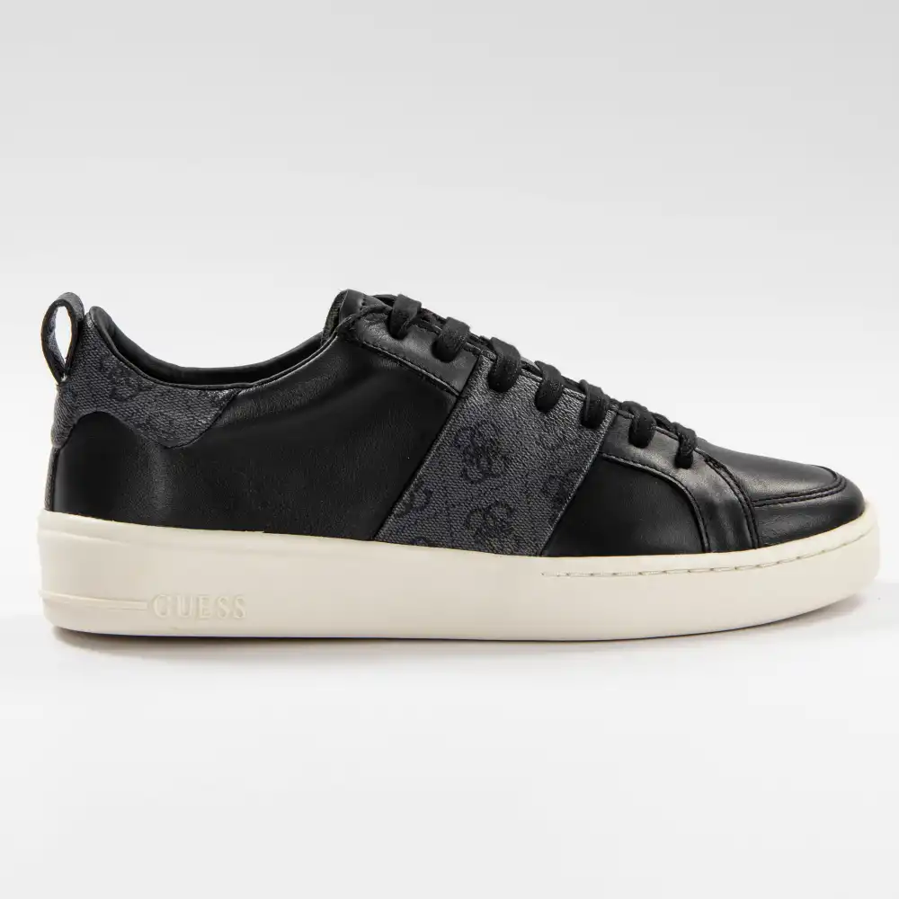 Basket basse homme Guess Verona genuine Noir - ZESHOES Basket basse homme Guess Verona genuine Noir - ZESHOES