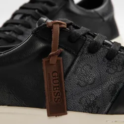 Basket basse homme Guess Verona genuine Noir - ZESHOES Basket basse homme Guess Verona genuine Noir - ZESHOES