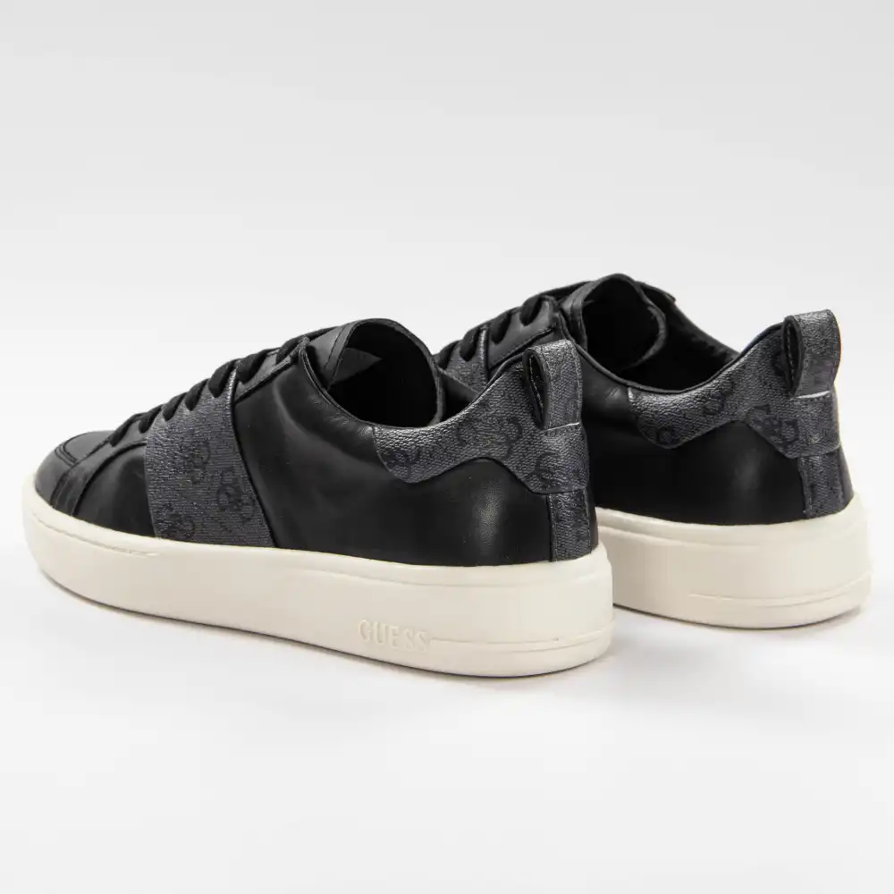 Basket basse homme Guess Verona genuine Noir - ZESHOES Basket basse homme Guess Verona genuine Noir - ZESHOES