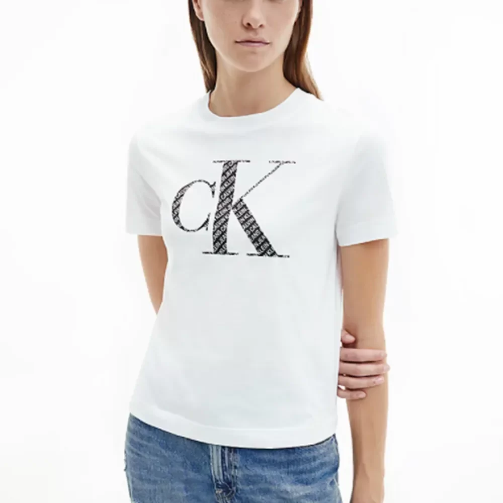 Calvin Klein T shirt Big logo Femme Blanc