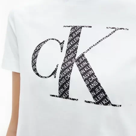 Tee shirt manche courte femme Calvin Klein Blanc Big logo 