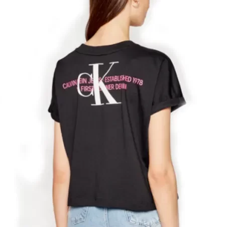 Tee shirt manche courte femme Calvin Klein Noir Classic logo