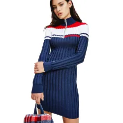 Robe femme Tommy Jeans Style original Bleu - ZESHOES Robe femme Tommy Jeans Style original Bleu - ZESHOES