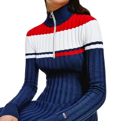 Robe femme Tommy Jeans Style original Bleu - ZESHOES Robe femme Tommy Jeans Style original Bleu - ZESHOES