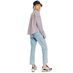 Chemise manche longue femme Tommy Jeans Boxy rayée Multicolor - ZESHOES Chemise manche longue femme Tommy Jeans Boxy rayée Multicolor - ZESHOES