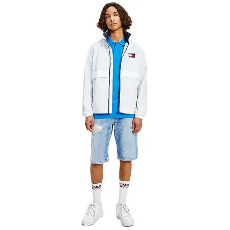 Coupe vent homme Tommy Jeans Blanc Classic logo