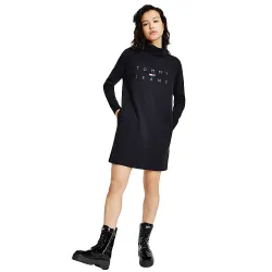 Robe femme Tommy Jeans Big logo classic Noir - ZESHOES