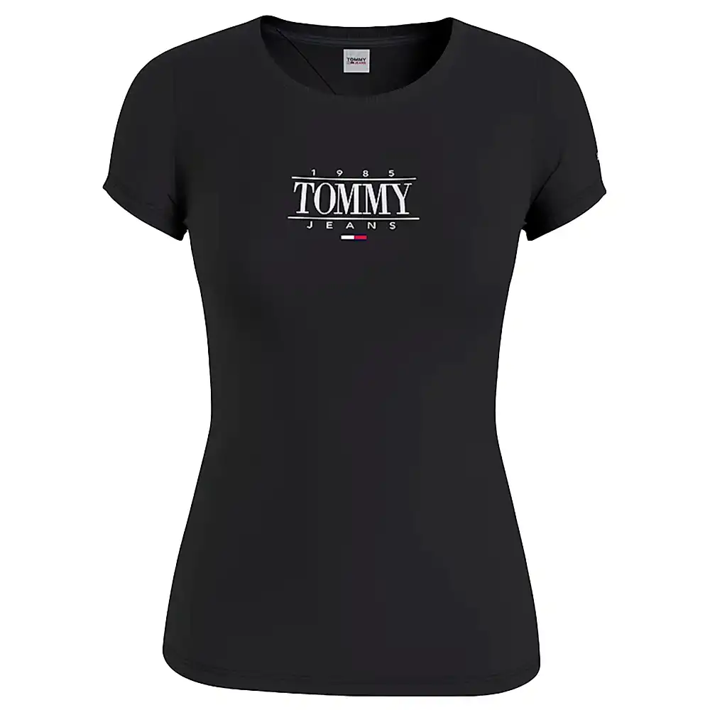 Tee shirt manche courte femme Tommy Jeans Essentiel logo Bleu - ZESHOES