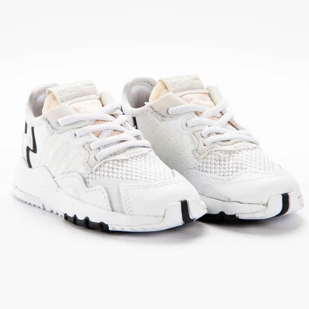 Basket basse fille Adidas Nite jogger Blanc - ZESHOES