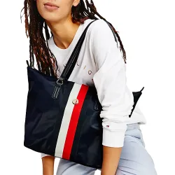 Sac a main femme Tommy Jeans Plaque monogramme Bleu - ZESHOES