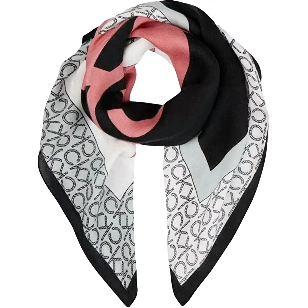 Echarpe femme foulard Calvin Klein Big logo classic Rose - ZESHOES