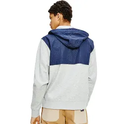 Sweat capuche homme Tommy Jeans Flag logo classic Gris - ZESHOES