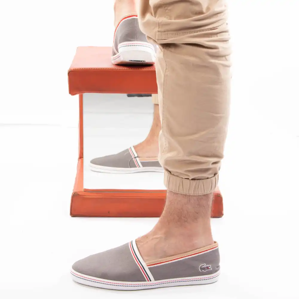 Basket de ville basse homme Lacoste Aimard 2 ap srm Gris - ZESHOES Basket de ville basse homme Lacoste Aimard 2 ap srm Gris - ZESHOES