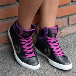 Chaussure de skate montante femme Converse Black&grape Noir - ZESHOES
